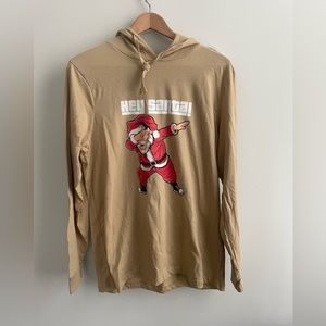 BOGO 50% off- Denim & Flower Hey Santa long sleeve hoodie graphic t-shirt medium